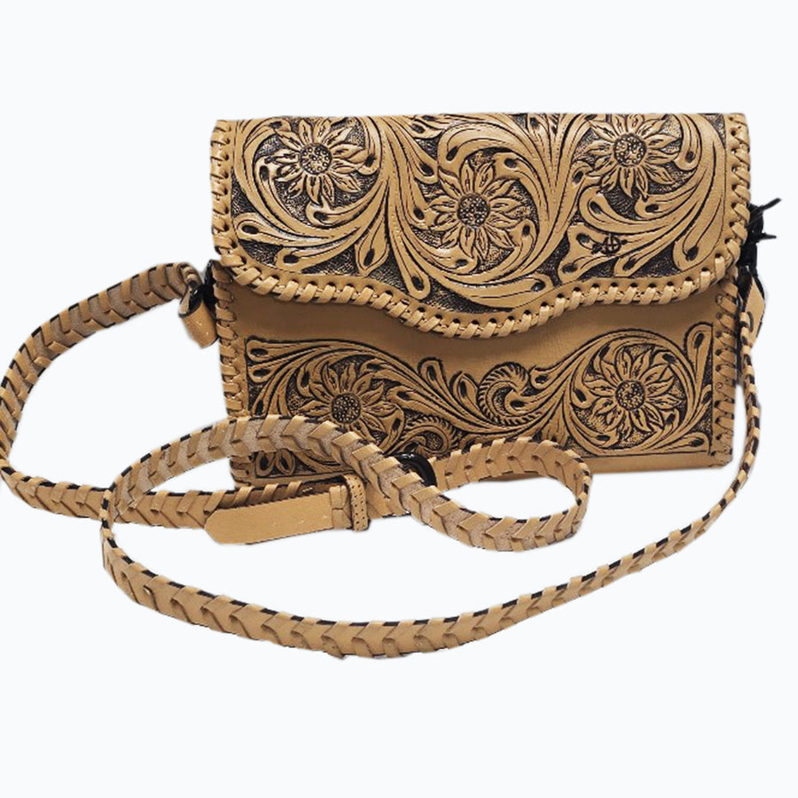 American Darling Wallet Hand Tooled Genuine Leather Women Bag Western Handbag Purse - Uhorse
