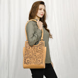 American Darling ADBGZ659 Tote Hand Tooled Genuine Leather Women Bag Western Handbag Purse