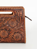 American Darling ADBGZ661 Clutch Hand Tooled Genuine Leather Women Bag Western Handbag Purse