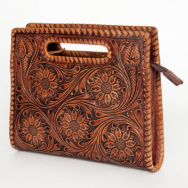 American Darling Clutch Hand Tooled Genuine Leather Women Bag Western Handbag Purse - Uhorse