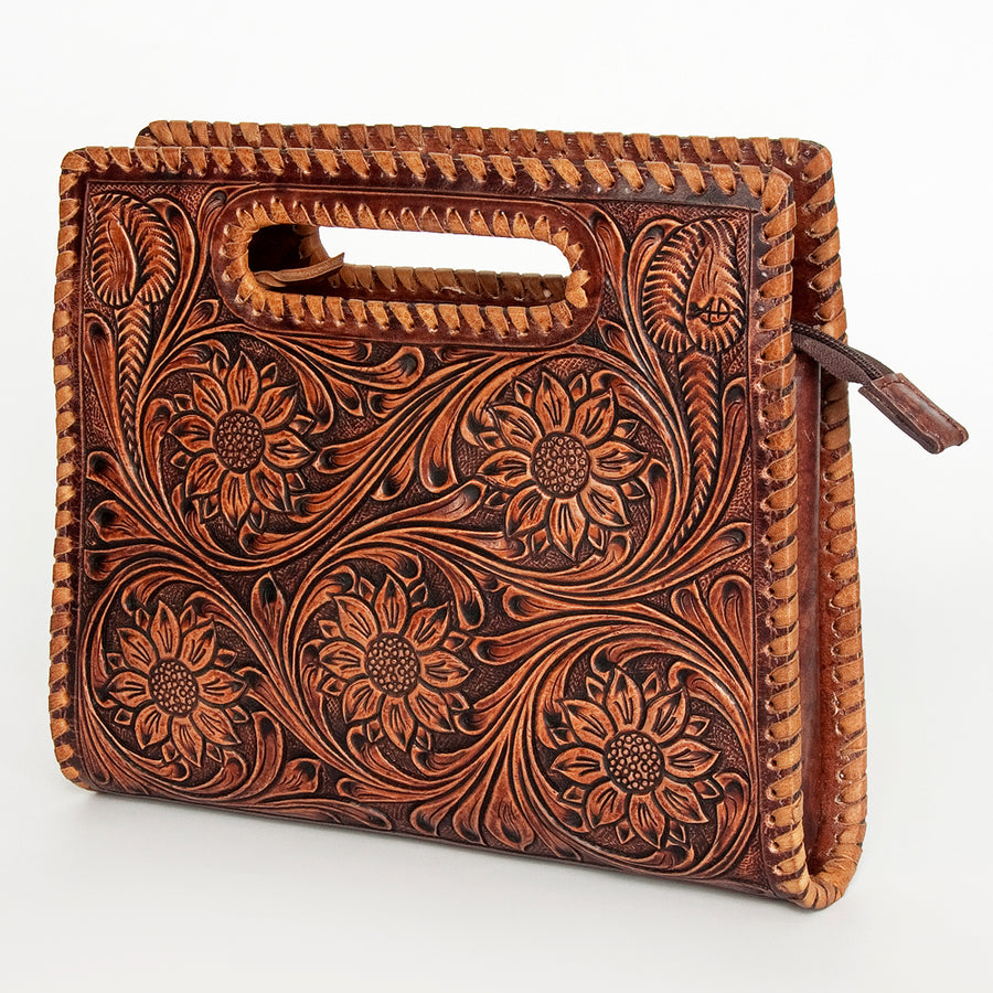 American Darling Clutch Hand Tooled Genuine Leather Women Bag Western Handbag Purse - Uhorse