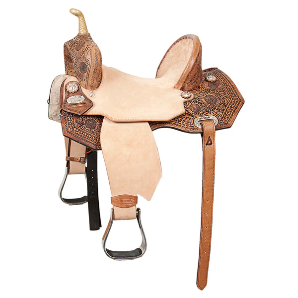 Flex Tree Western Horse Saddle In American Leather Barrel Trail - Uhorse