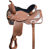 Hilason Western Horse Saddle Leather Treeless Trail Barrel Tan - Uhorse