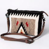 Handwoven saddle blanket and genuine leather Western crossbody bag by American Darling