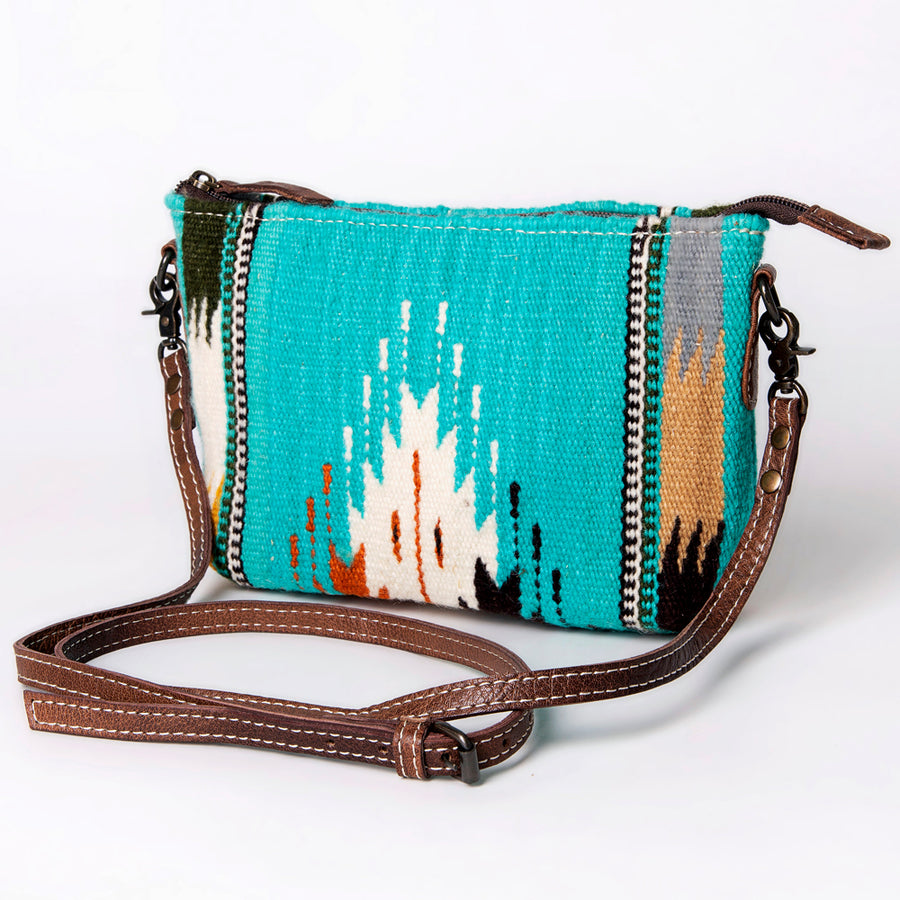 American Darling Handwoven Saddle Blanket Western Crossbody Bag Genuine Leather - Uhorse