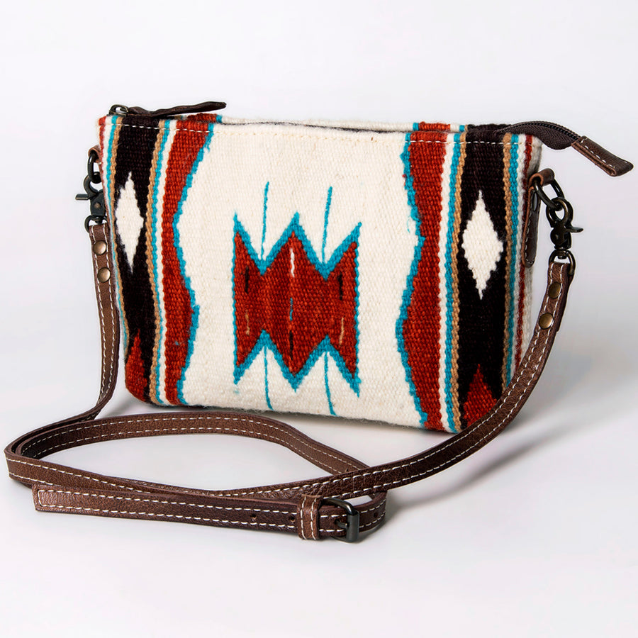 American Darling Handwoven Saddle Blanket Western Crossbody Bag Genuine Leather - Uhorse