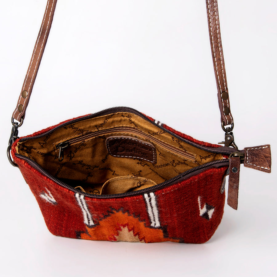 American Darling Handwoven Saddle Blanket Crossbody Bag – Genuine Leather Western Purse  Artisan Crafted Boho Cowgirl Shoulder Bag