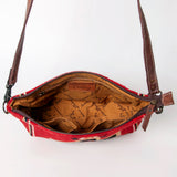 American Darling Western Crossbody Bag – Handwoven Saddle Blanket with Genuine Leather Trim, Compact Everyday Purse