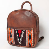 handwoven saddle blanket western leather backpack with genuine leather trim by American Darling