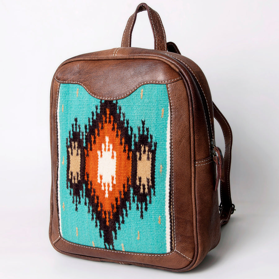 American Darling Handwoven Saddle Blanket Leather Backpack - Uhorse