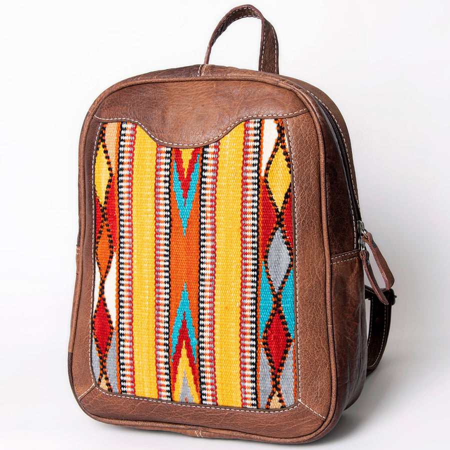 American Darling Handwoven Saddle Blanket Leather Backpack - Uhorse