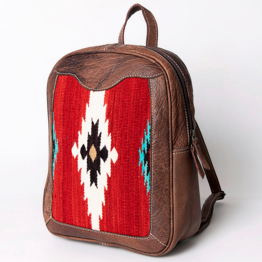 American Darling Handwoven Saddle Blanket Leather Backpack - Uhorse