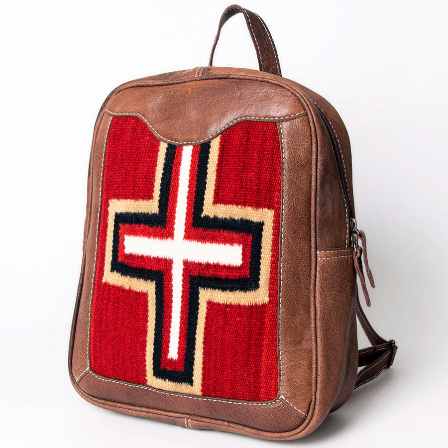 American Darling Handwoven Saddle Blanket Leather Backpack - Uhorse
