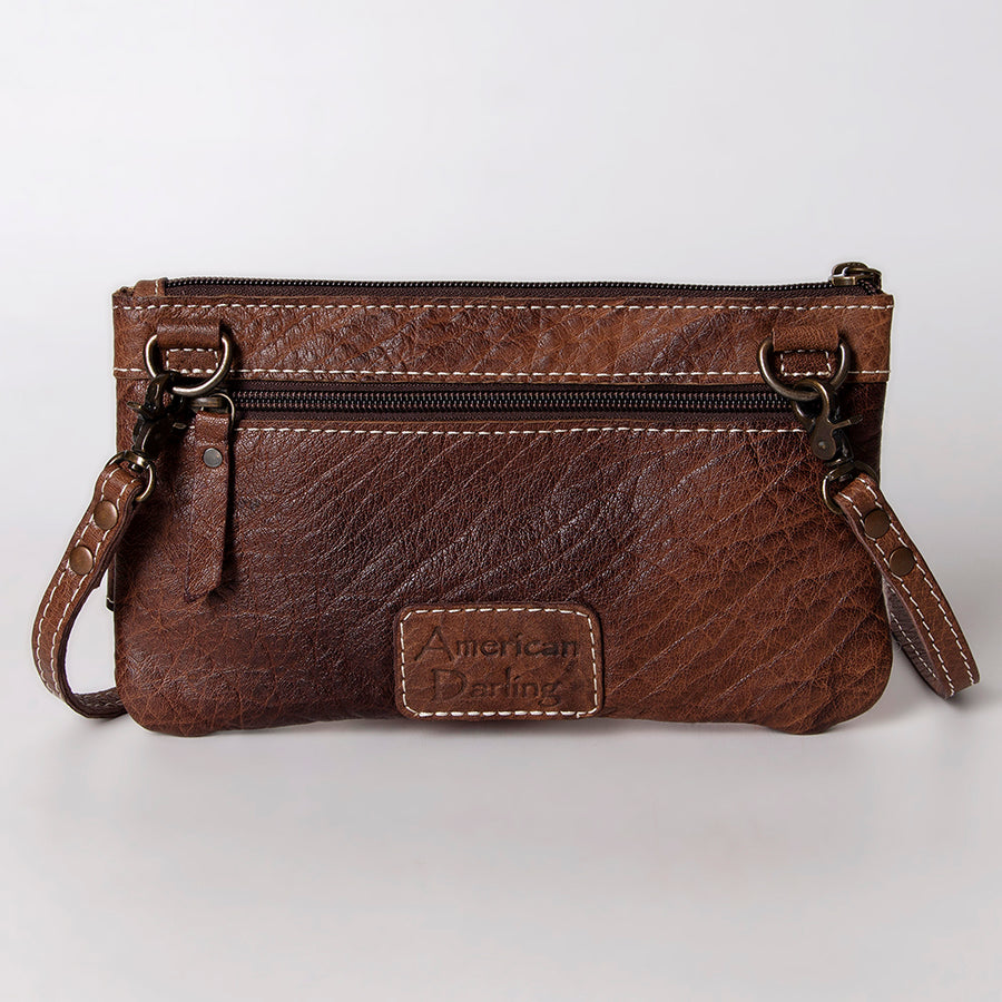 American Darling Western Crossbody Bag – Handwoven Saddle Blanket with Genuine Leather Trim, Compact Everyday Purse