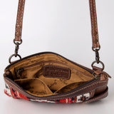 American Darling Western Crossbody Bag – Handwoven Saddle Blanket with Genuine Leather Trim, Compact Everyday Purse