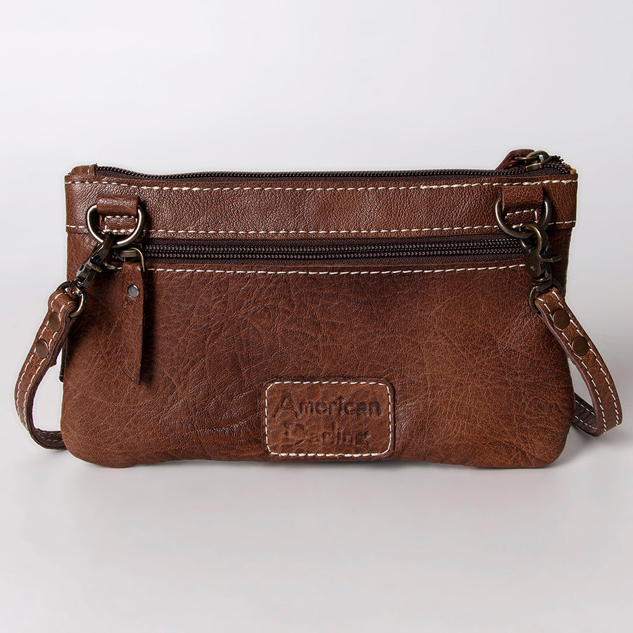 American Darling Western Crossbody Bag – Handwoven Saddle Blanket with Genuine Leather Trim, Compact Everyday Purse