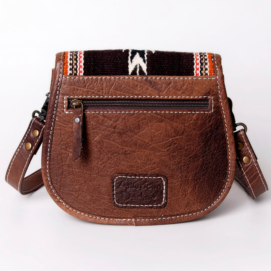American Darling Western Crossbody Bag – Handwoven Saddle Blanket with Genuine Leather, Flap Design, Everyday Western Purse