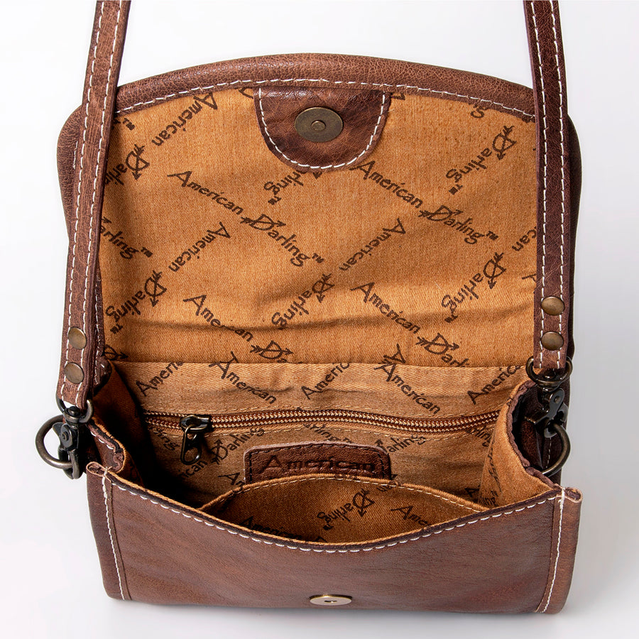 American Darling Women's Messenger Bag Western Saddle Blanket Genuine Leather Handbag and Ladies Purse