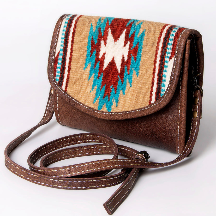 American Darling ADBG1016A Messenger Saddle Blanket Genuine Leather women bag western handbag purse - Uhorse