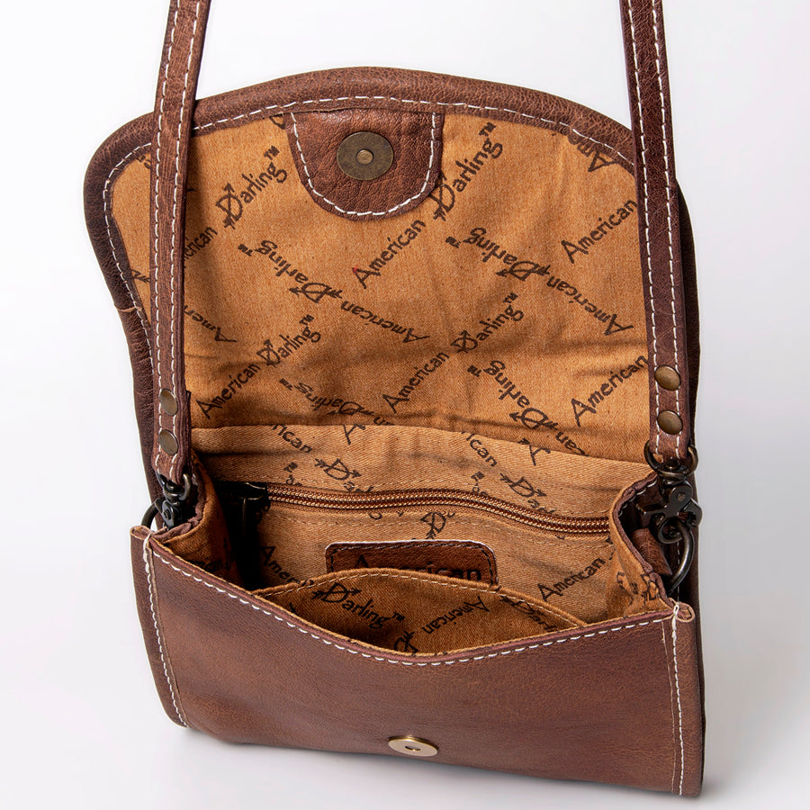 American Darling Women's Messenger Bag Western Saddle Blanket Genuine Leather Handbag and Ladies Purse