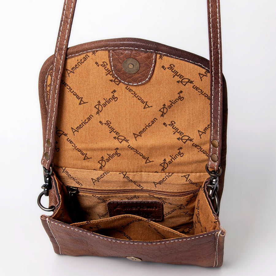 American Darling Women's Messenger Bag Western Saddle Blanket Genuine Leather Handbag and Ladies Purse