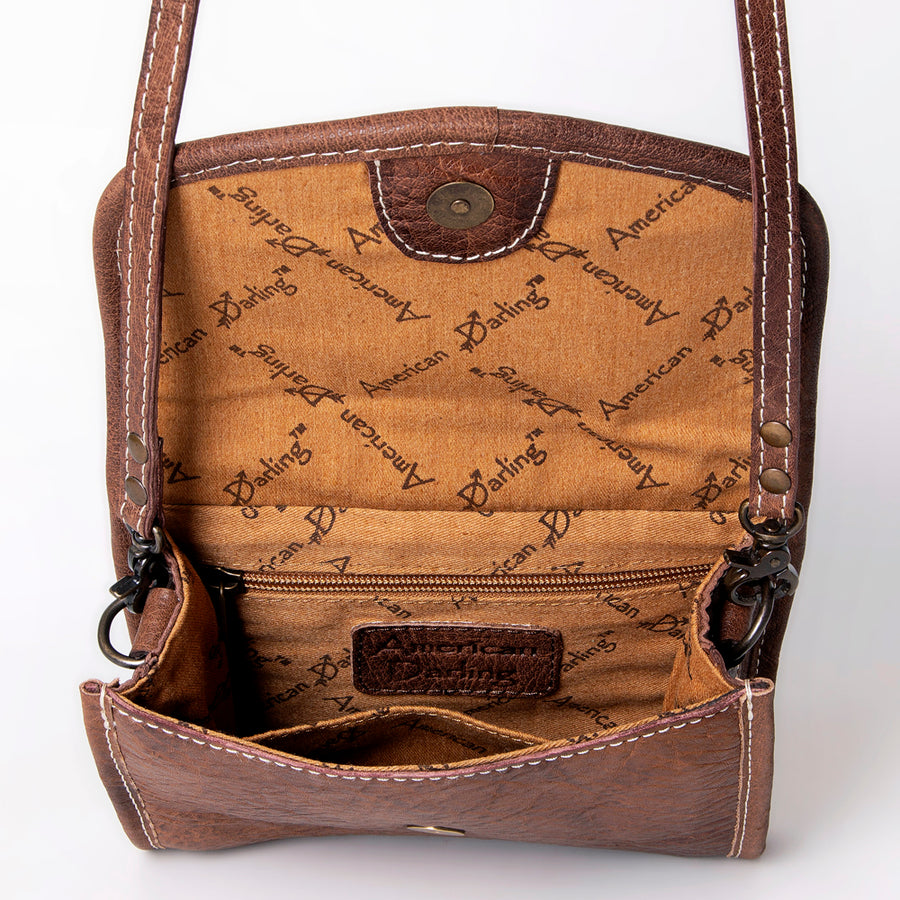 American Darling Women's Messenger Bag Western Saddle Blanket Genuine Leather Handbag and Ladies Purse