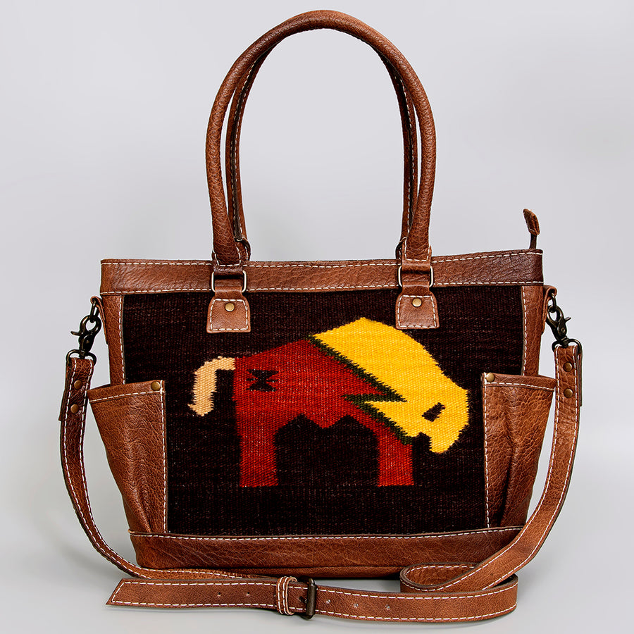 American Darling Women's Tote Bag Western Saddle Blanket Genuine Leather Handbag and Ladies Purse