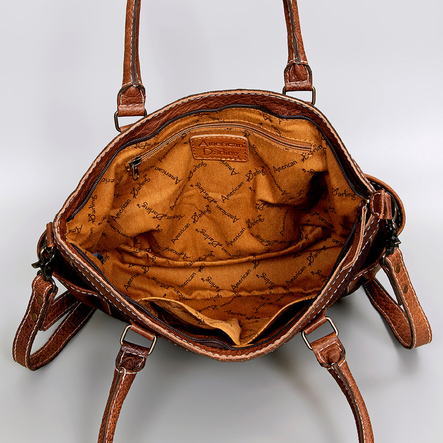 American Darling Women's Tote Bag Western Saddle Blanket Genuine Leather Handbag and Ladies Purse