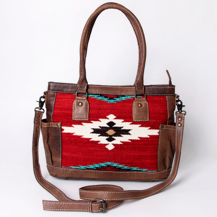 American Darling Women's Tote Bag Western Saddle Blanket Genuine Leather Handbag and Ladies Purse