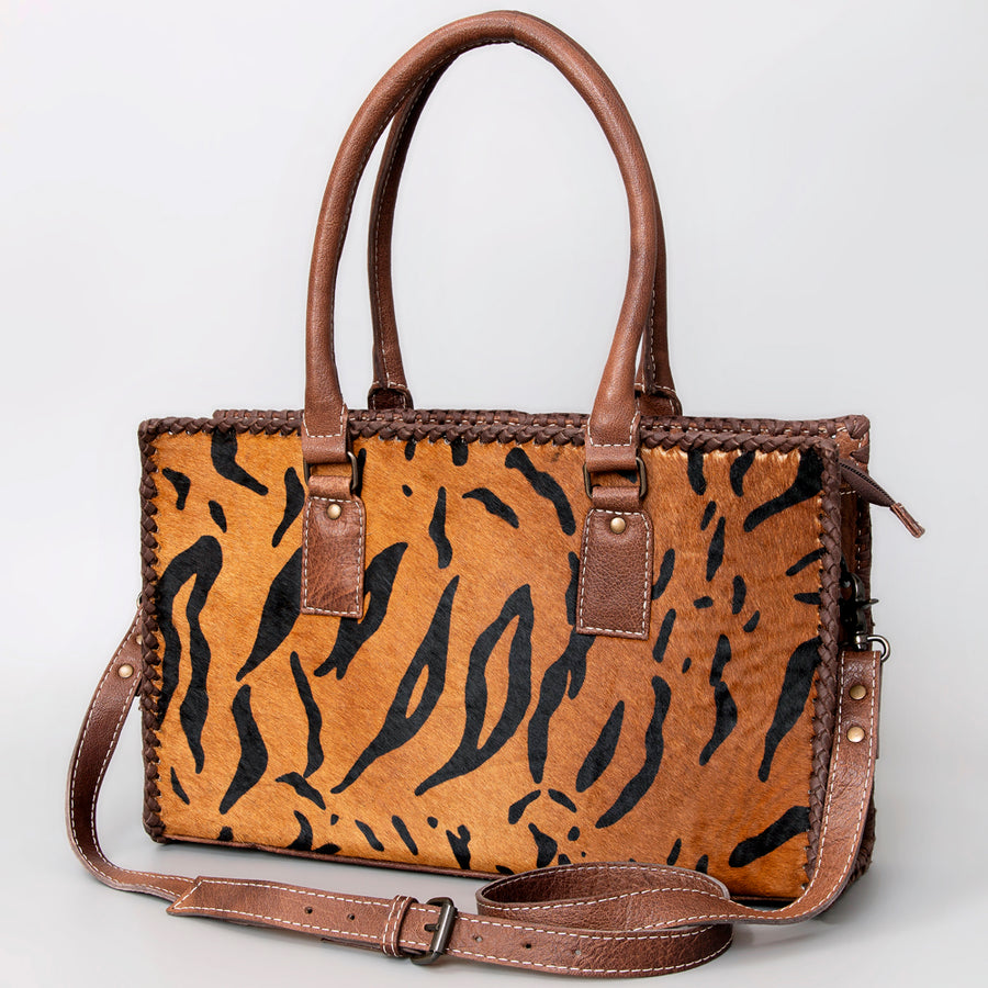 American Darling Hair-On Leather Tote Bag - Handcrafted Western Carryall - Uhorse