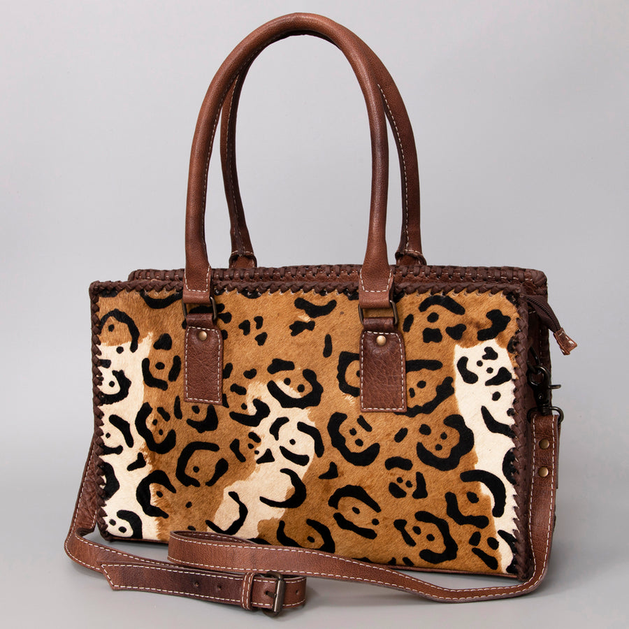 American Darling Hair-On Leather Tote Bag - Handcrafted Western Carryall - Uhorse