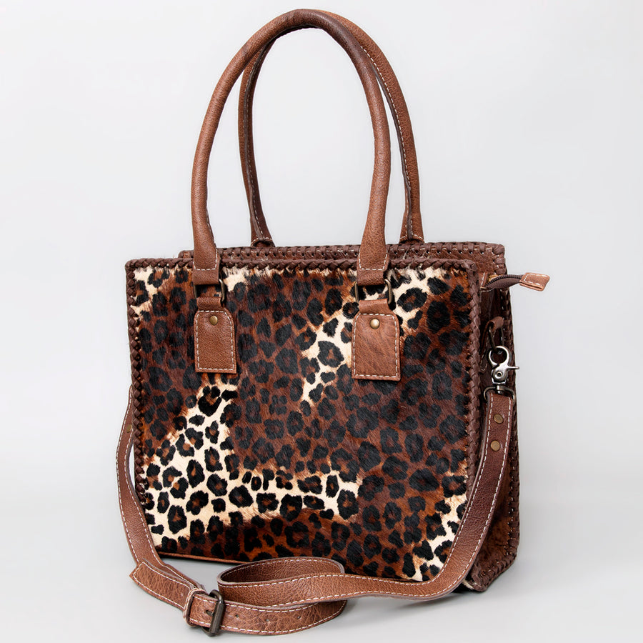 American Darling Western Hair-On Cowhide Genuine Leather Tote Bag - Hilason