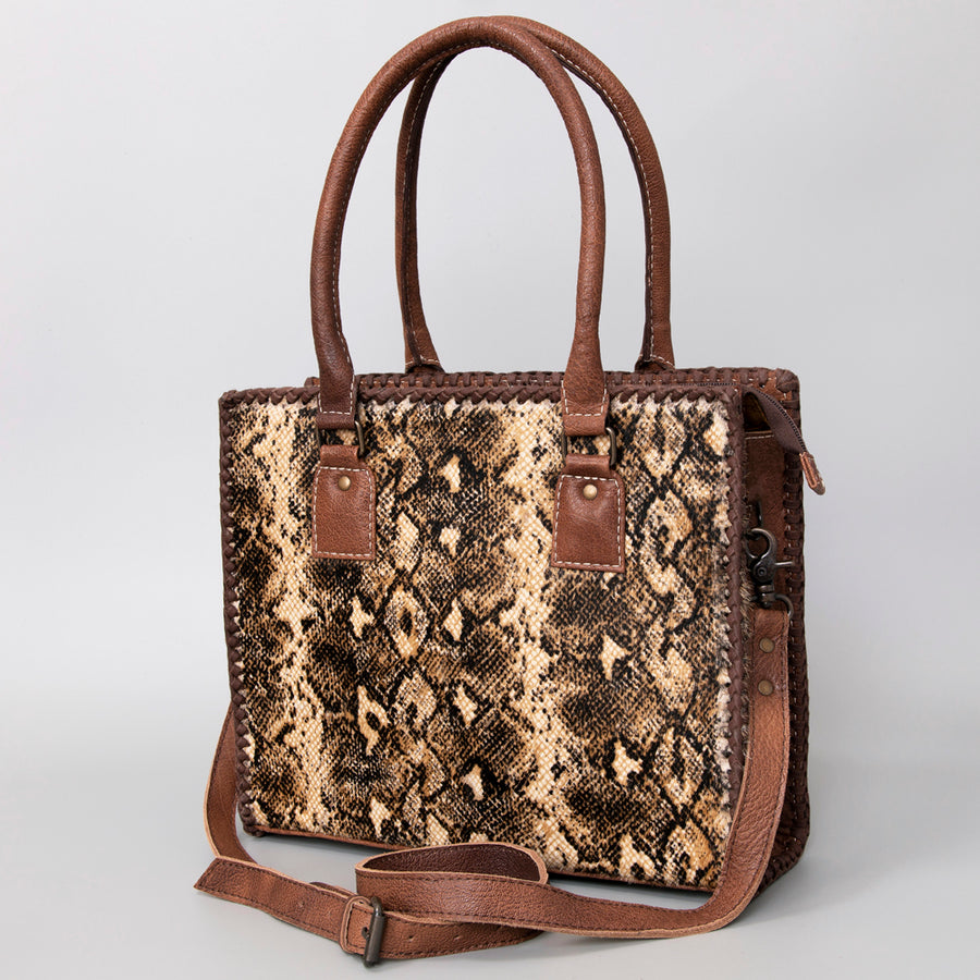 American Darling Western Hair-On Cowhide Genuine Leather Tote Bag - Hilason