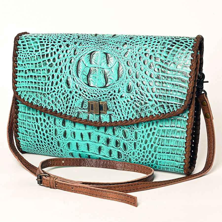 American Darling Coin Purse Crocodile embossed Genuine Leather women bag western handbag purse - Uhorse