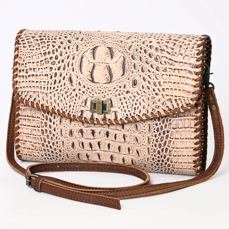 American Darling Western Crocodile-Embossed Leather Handbag - Coin Purse Hand bag - Uhorse
