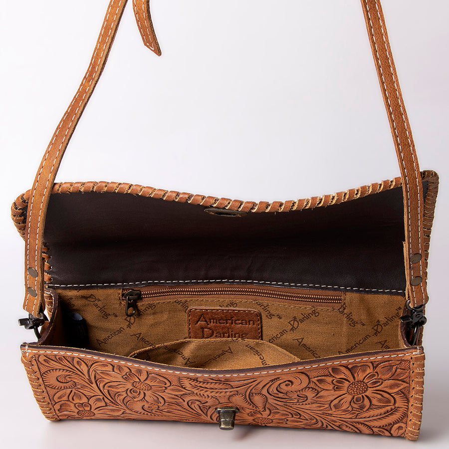 American Darling Women's Wallet Hand Tooled Genuine Leather Handbag and Ladies Purse