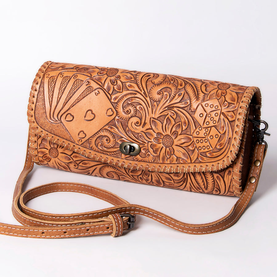 American Darling Wallet Hand Tooled Genuine Leather women bag western handbag purse - Uhorse