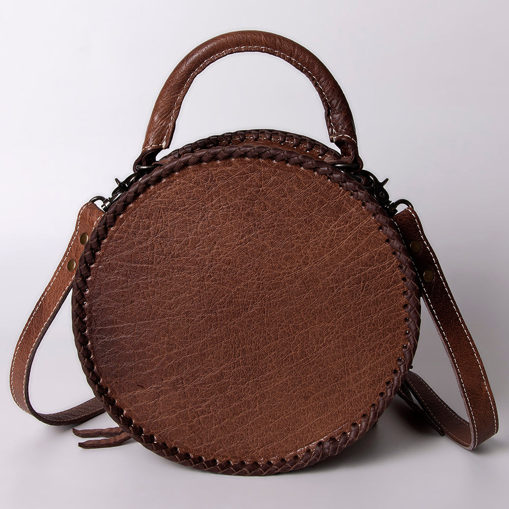 American Darling ADBG1025 Canteen Hand Tooled Genuine Leather Women Bag Western Handbag Purse