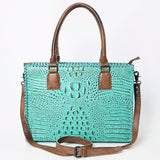 American Darling Briefcase Crocodile Embossed Genuine Leather Western Women Bag Handbag | for Cute Laptop