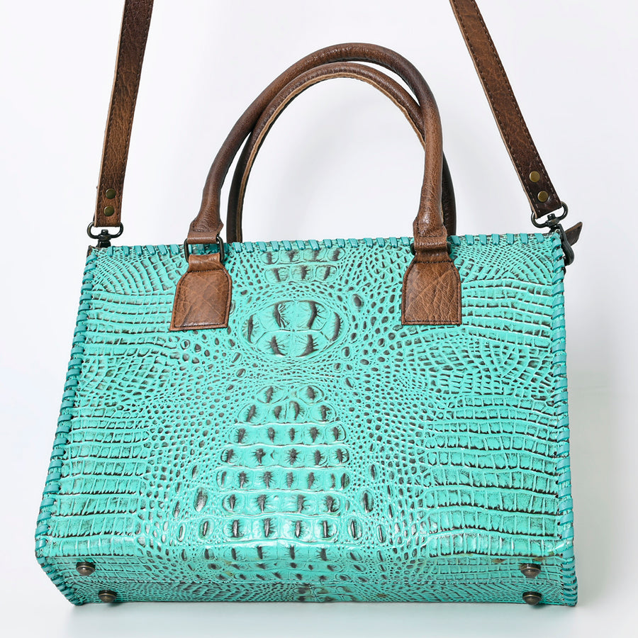 American Darling Briefcase Crocodile Embossed Genuine Leather Western Women Bag Handbag | for Cute Laptop