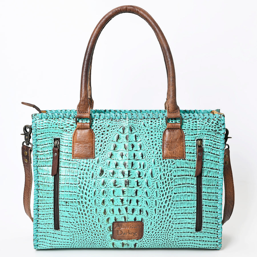 American Darling Briefcase Crocodile Embossed Genuine Leather Western Women Bag Handbag | for Cute Laptop