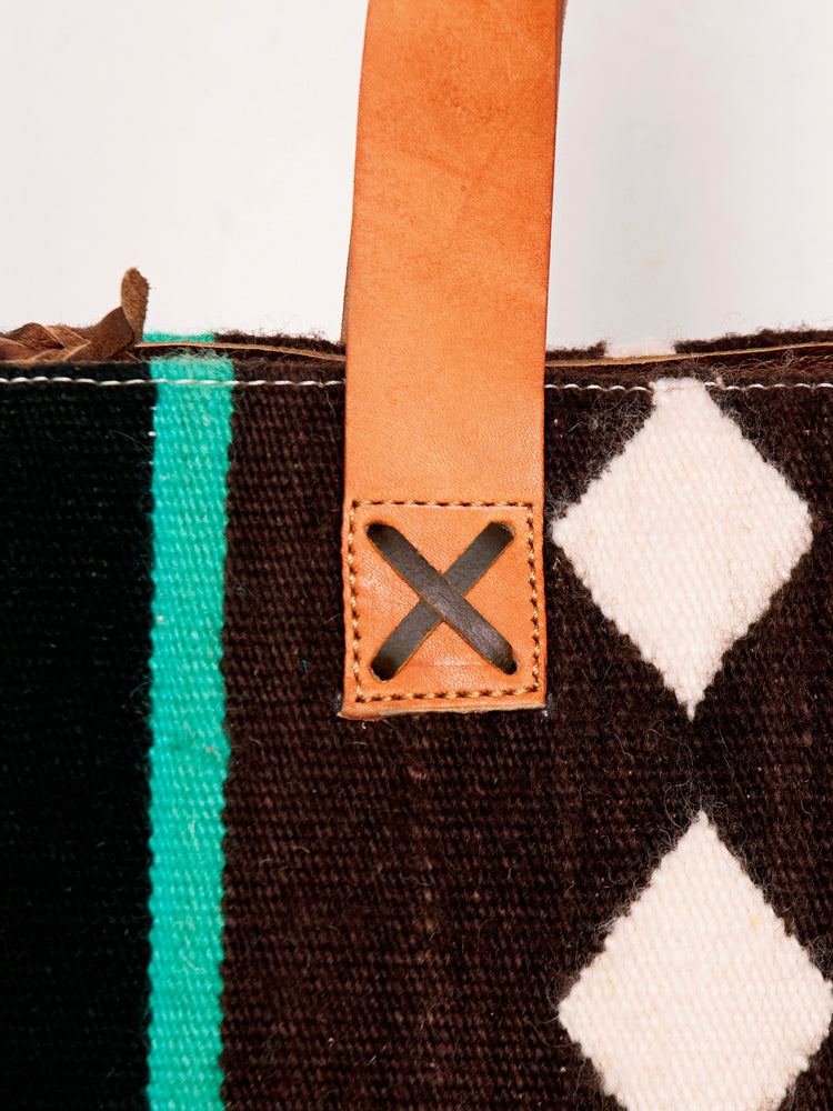 American Darling Tote Bag Hand Woven Saddle Blanket Genuine Leather Western Purse Large Shoulder Bag with YKK Zipper