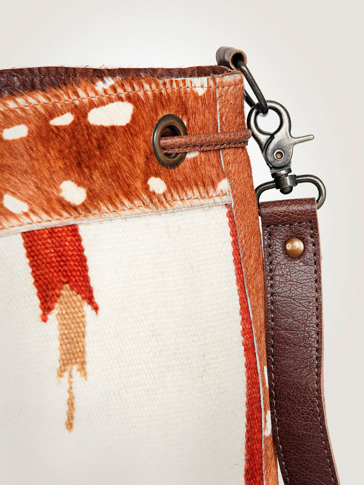 American Darling Bucket Bag Hand Woven Saddle Blanket Hair-On Cowhide Genuine Leather Western Purse with YKK Zipper