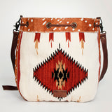 American Darling ADBG574D1 Large Crossbody Saddle Blanket Hair On Genuine Leather Women Bag Western Handbag Purse