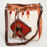 American Darling ADBG574D1 Large Crossbody Saddle Blanket Hair On Genuine Leather Women Bag Western Handbag Purse