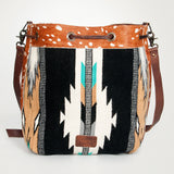 American Darling ADBG574D1 Large Crossbody Saddle Blanket Hair On Genuine Leather Women Bag Western Handbag Purse