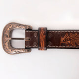 Hilason Hand Carved Western Leather Men Women Belt Beaded