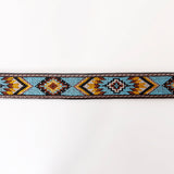 HILASON Hand Tooled Genuine Leather Hand Crafted Unisex Western Belt Beaded Carving | Bead Belts for Women | Men Beaded Belt