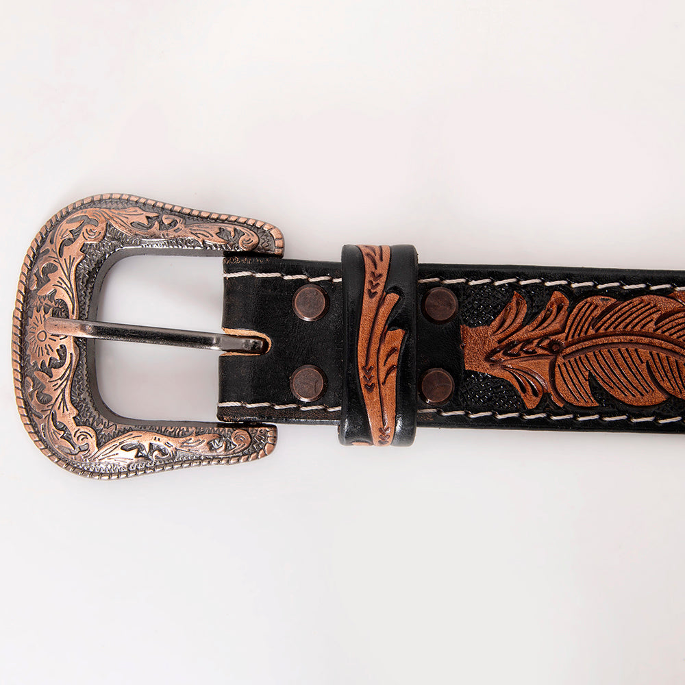 Hilason Hand Carved Western Leather Men Women Belt Beaded