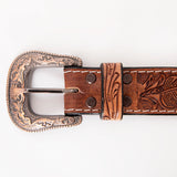 Hilason Hand Carved Western Leather Men Women Belt Beaded